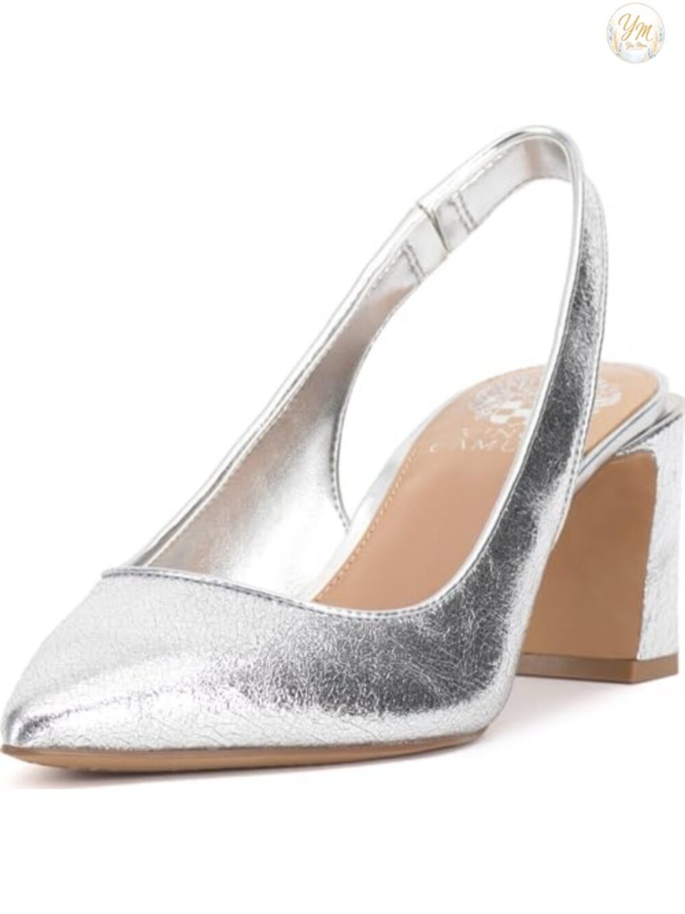 Vince Camuto Women's Hamden Slingback Pump - Leather Block Heel Pointed Toe